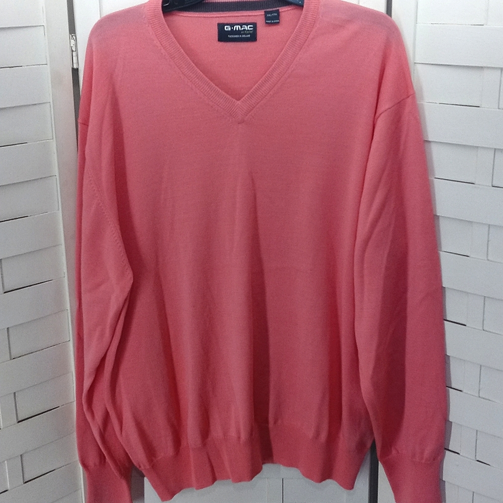G-Mac by Kartel 100% Wool Lightweight V-Neck Sweater